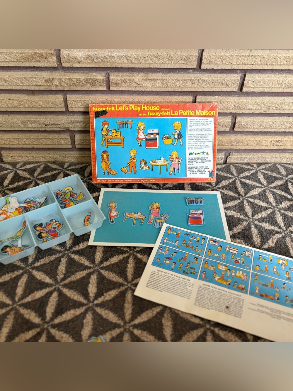 80's Fuzzy-Felt Let's Play House Playset - 3 - 8 years - Kids Felt Doll Set